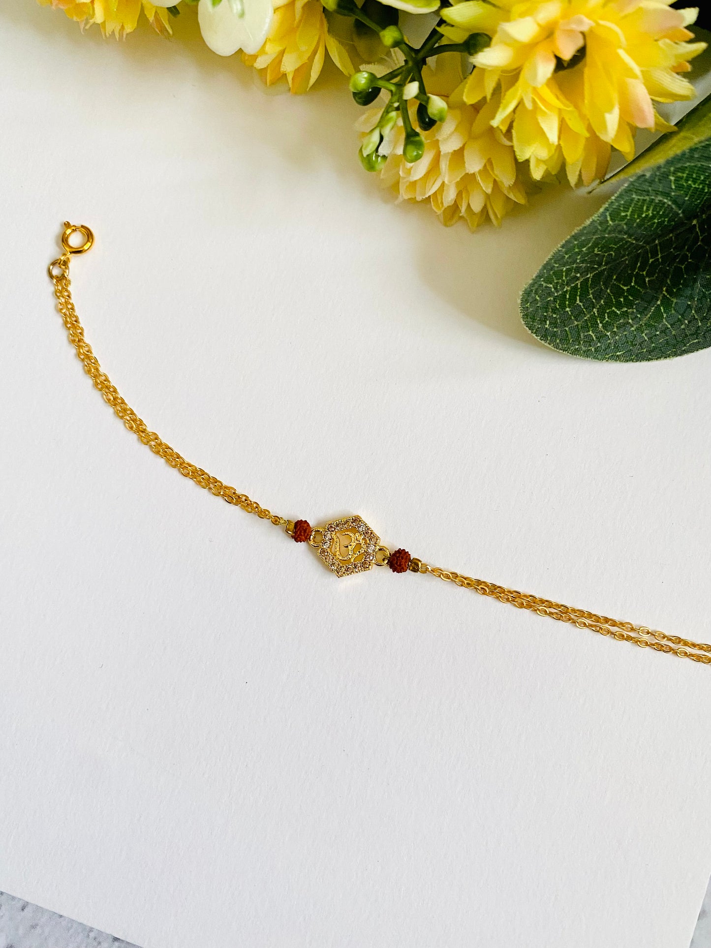 Om rudraksh non tarnish bhabhi rakhi