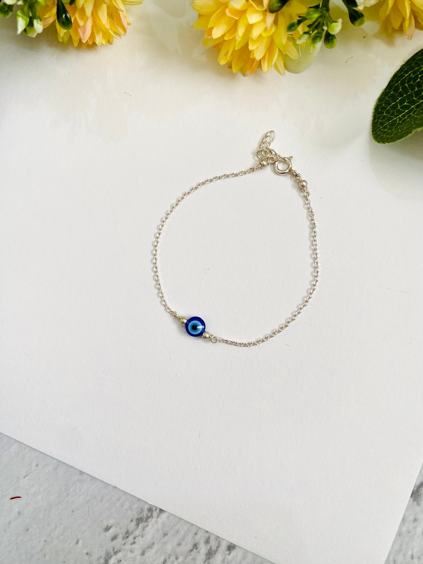 Evil Eye Silver Bracelet Bhabhi Rakhi