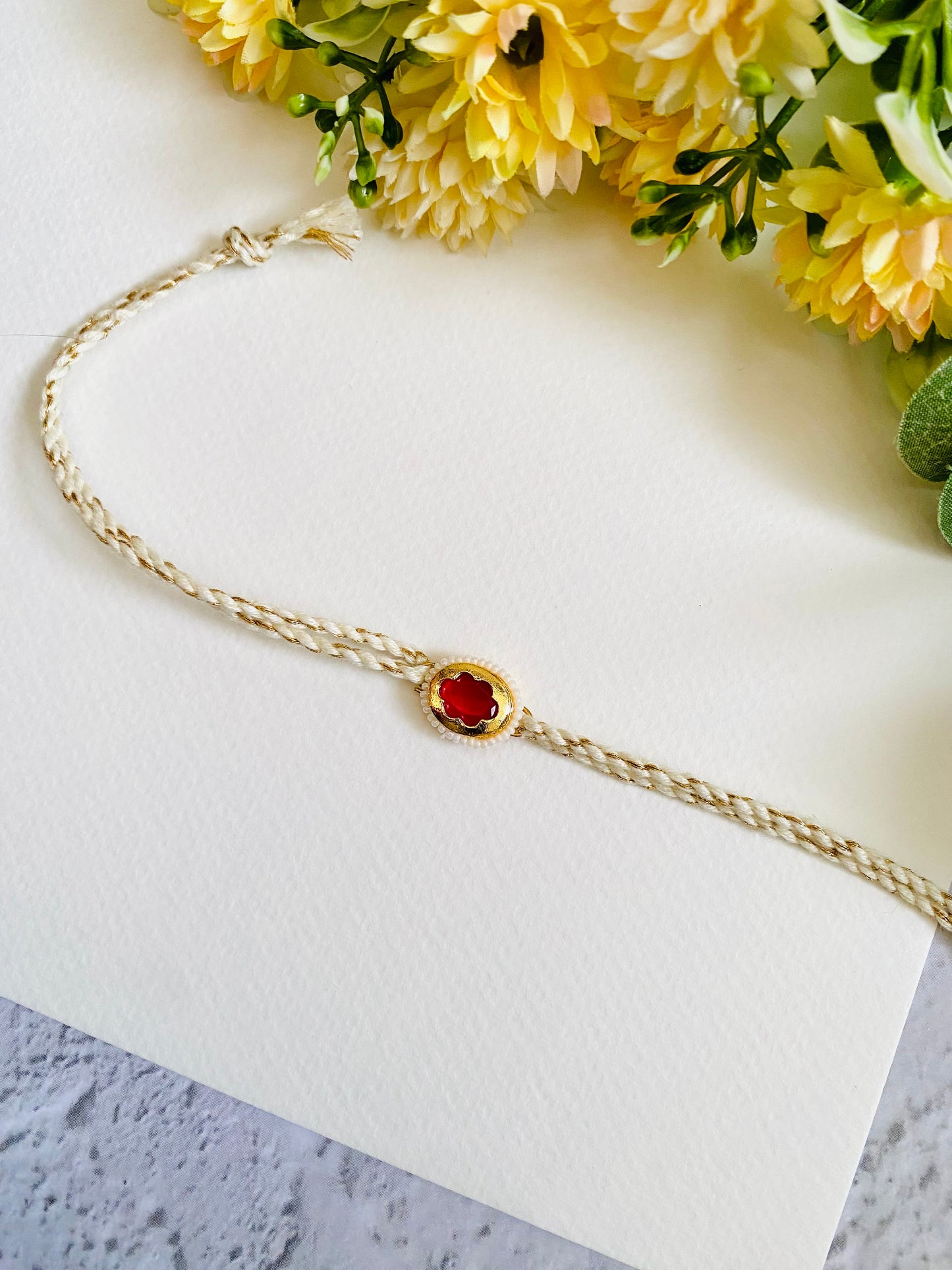 Oval Kundan Bhai Rakhi