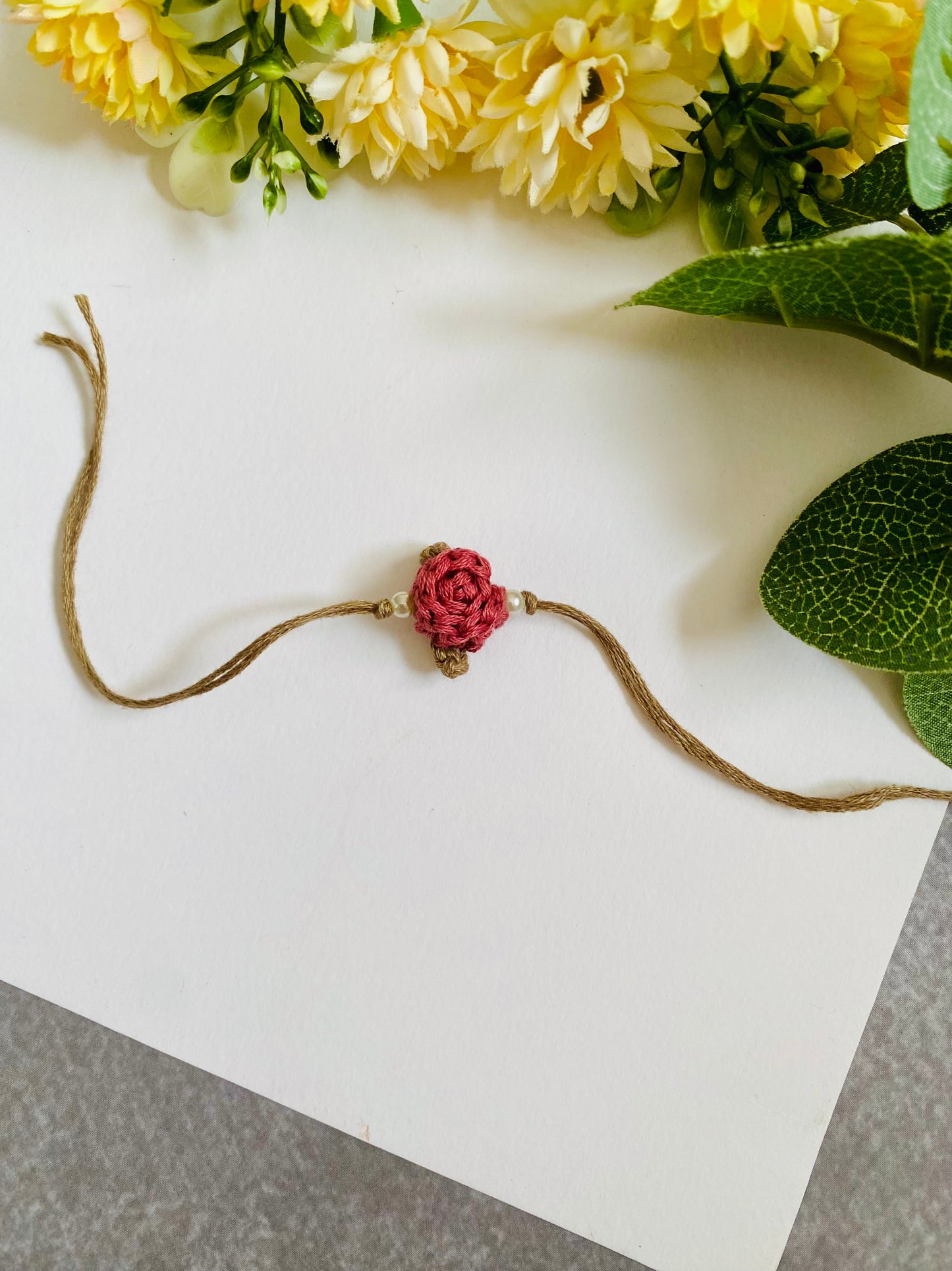 Flower Crochet Bhagwan Rakhi