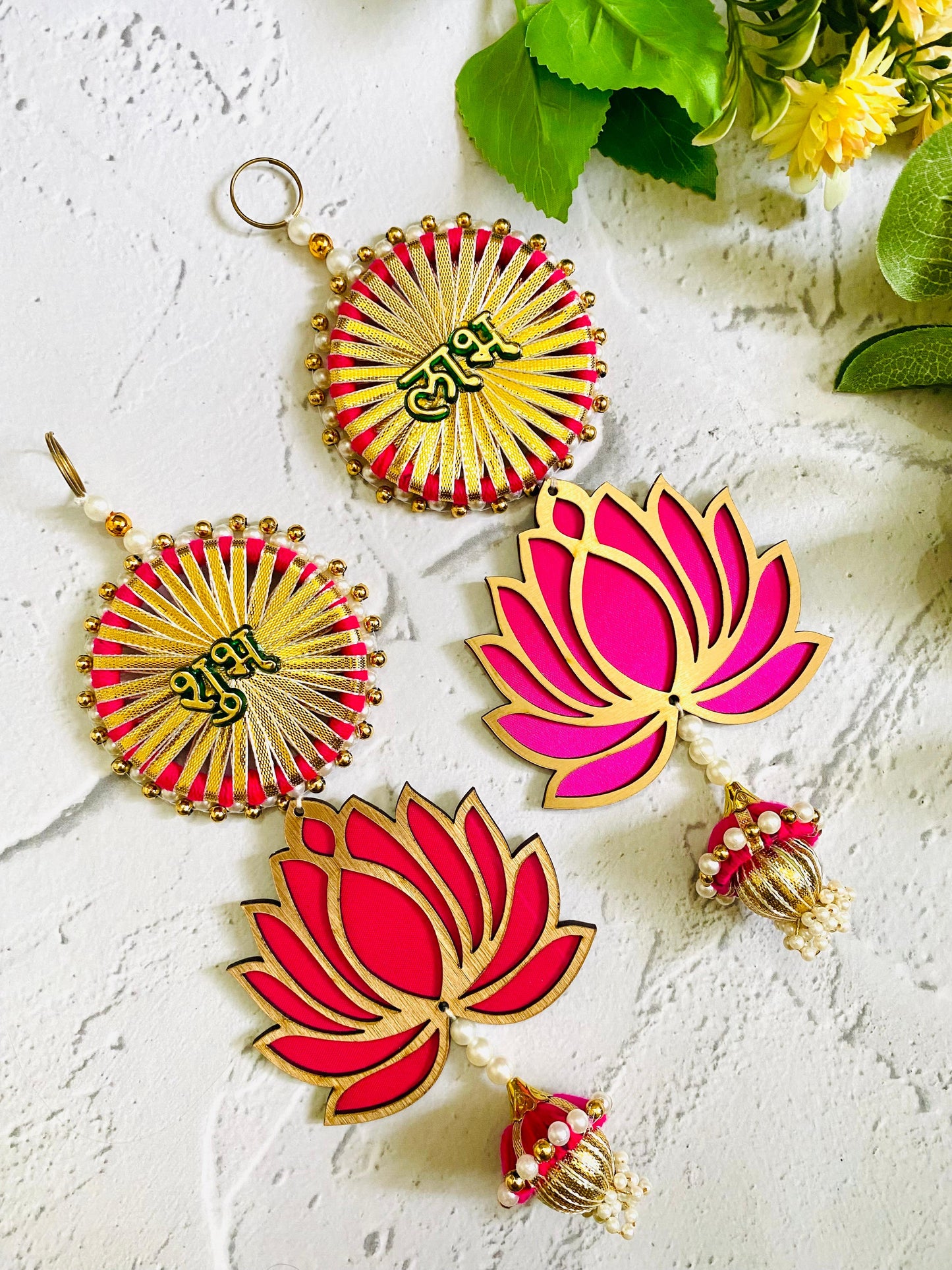 Lotus shubh labh hanging set