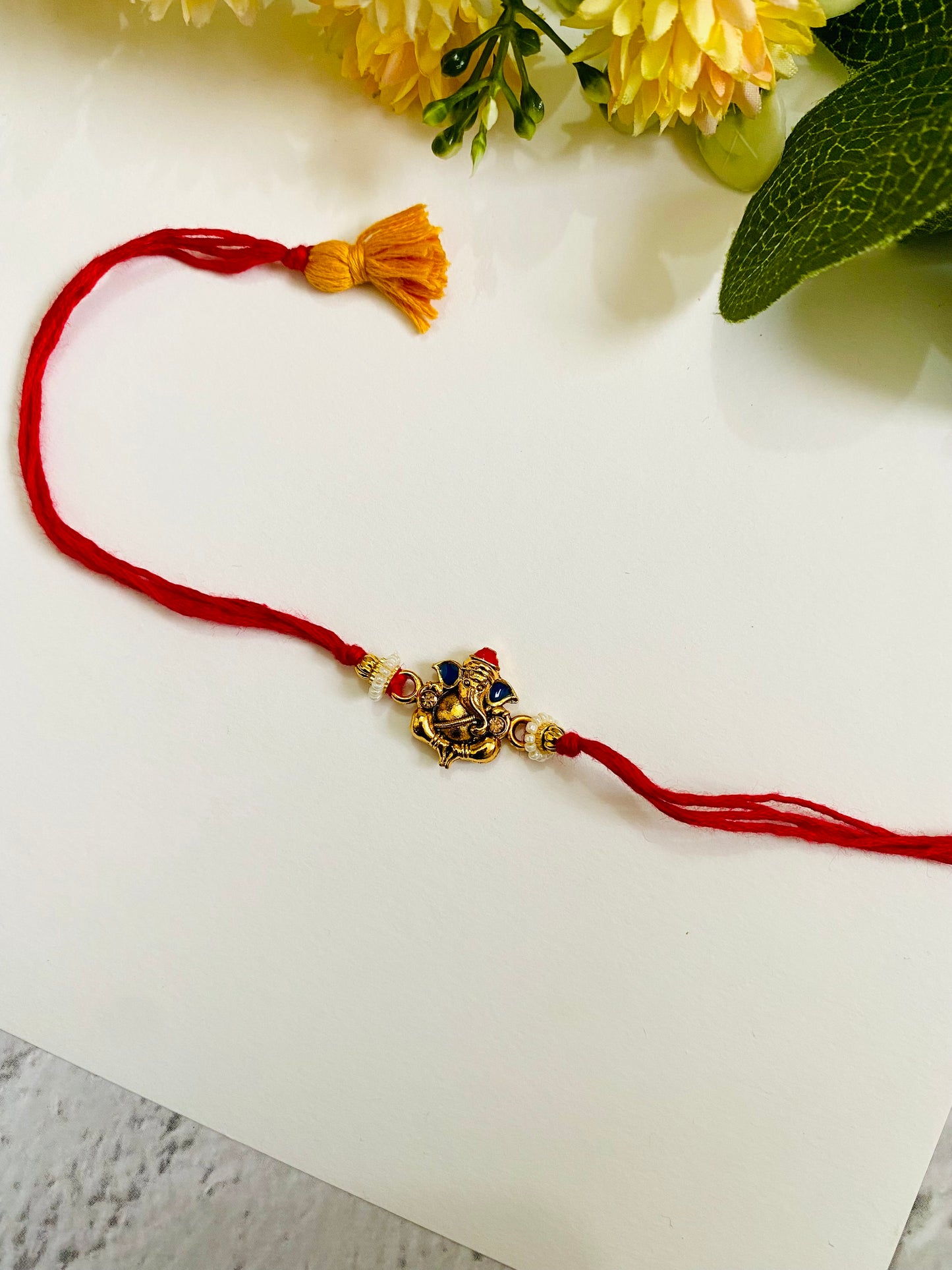Ganesha Divine Bead Tessel Bhai Rakhi