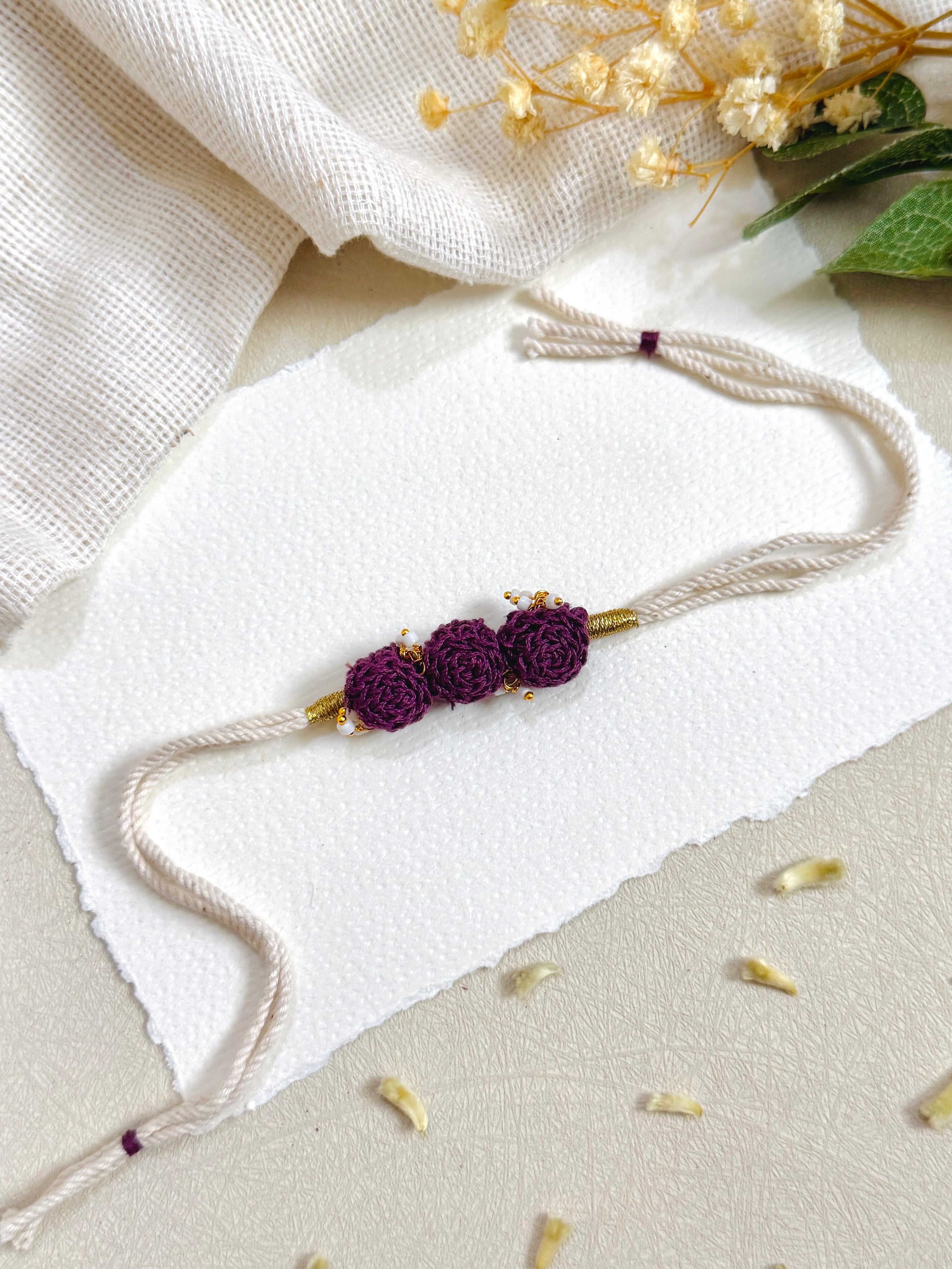 Floral Crochet Elegance Bhai Rakhi