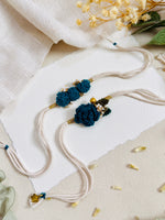 Floral Elegance Bhai Bhabhi Rakhi Set