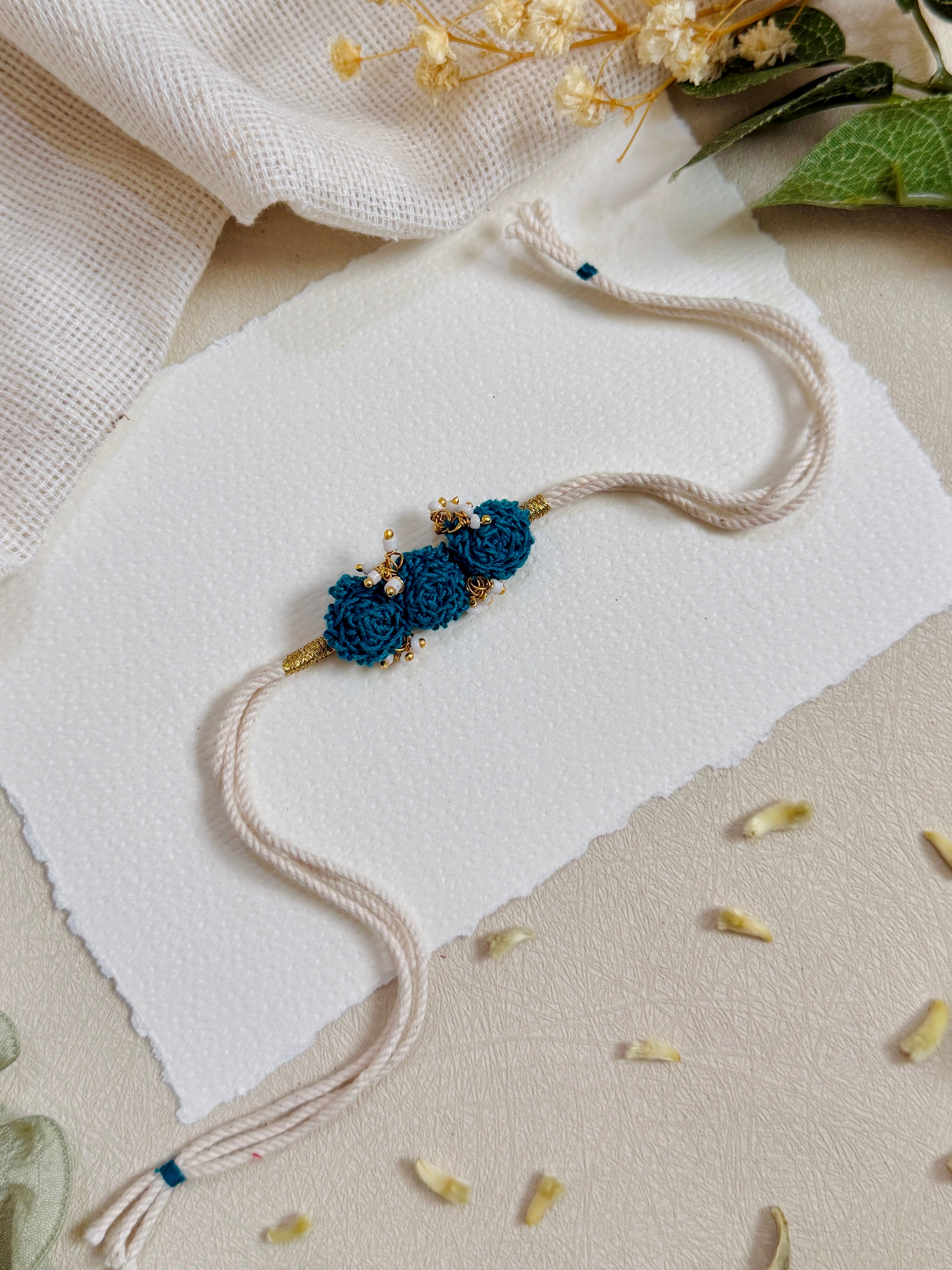 Floral Crochet Elegance Bhai Rakhi