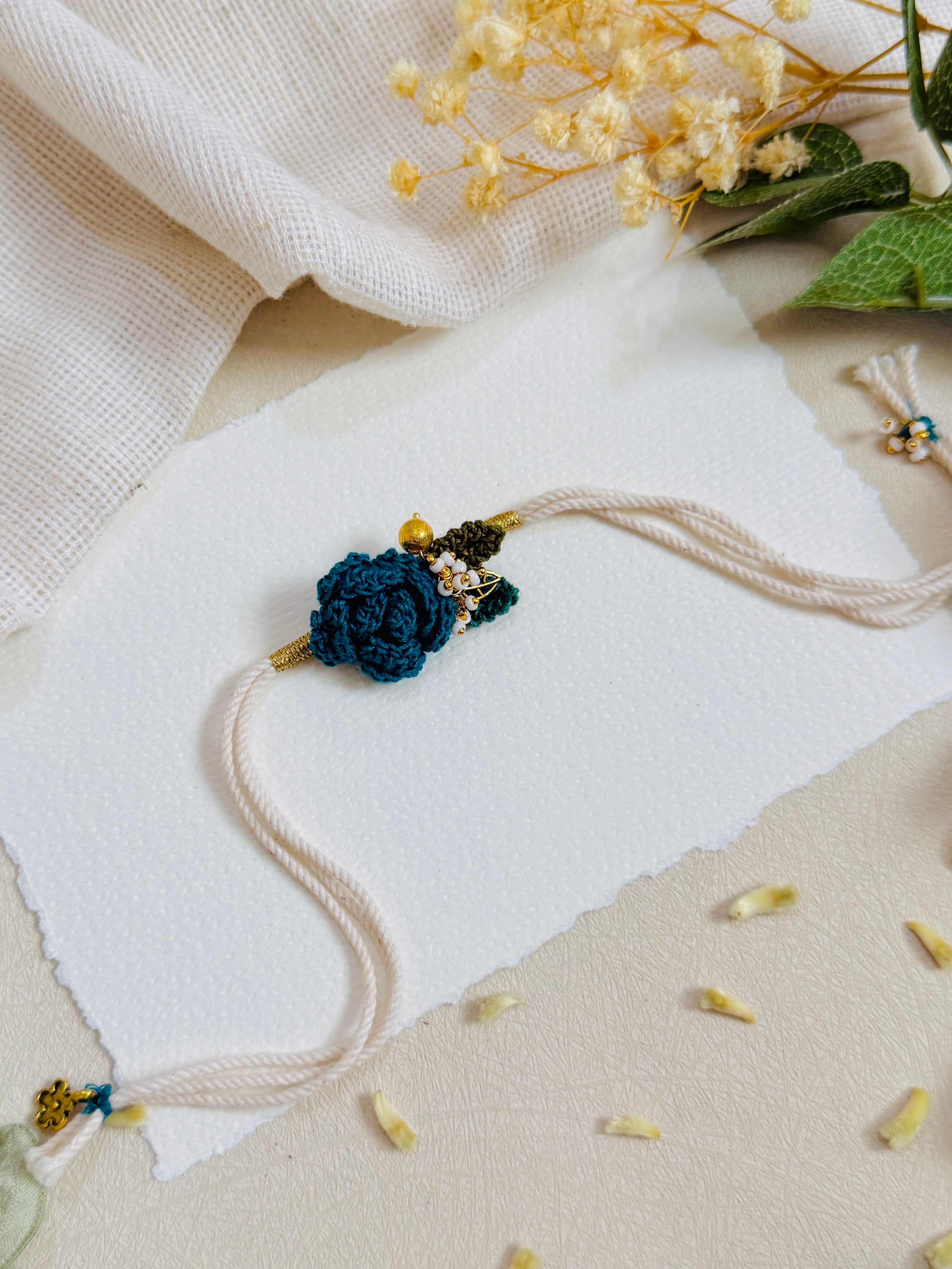 Floral Crochet Elegance Bhabhi Rakhi