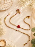 Evil Eye And Crochet Flower Bhai Bhabhi Rakhi Set