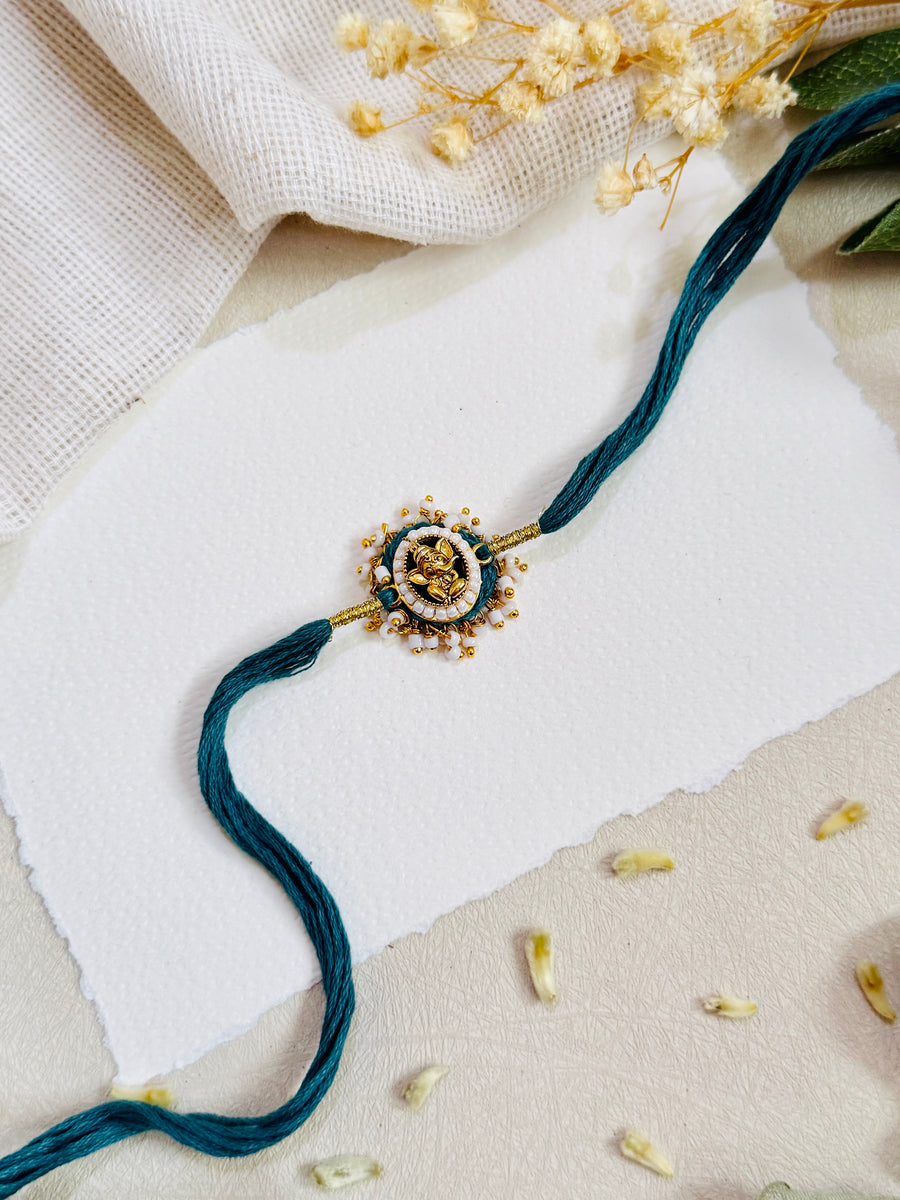 Ethnic Ganesha Bead Bhabhi Rakhi