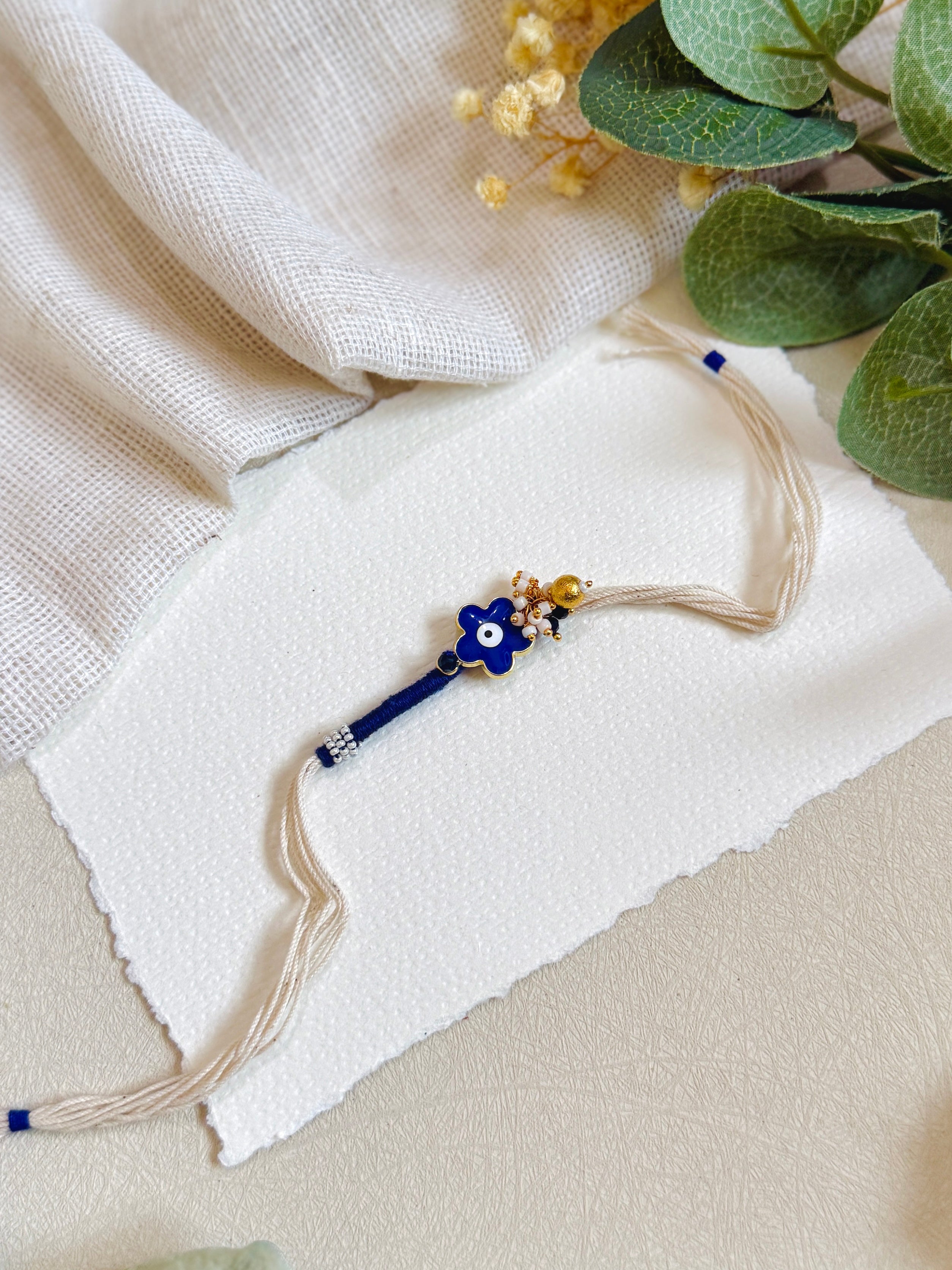 Flower Evil Eye Charma  Bhabhi Rakhi