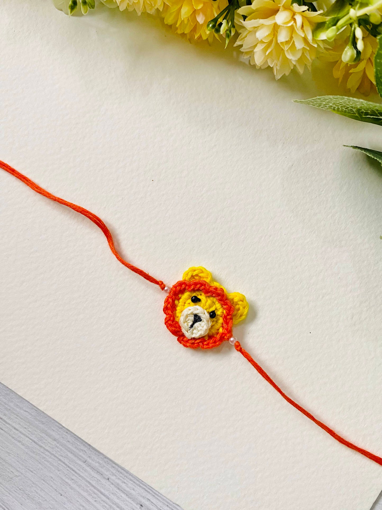 Small Lion Crochet Kids Rakhi