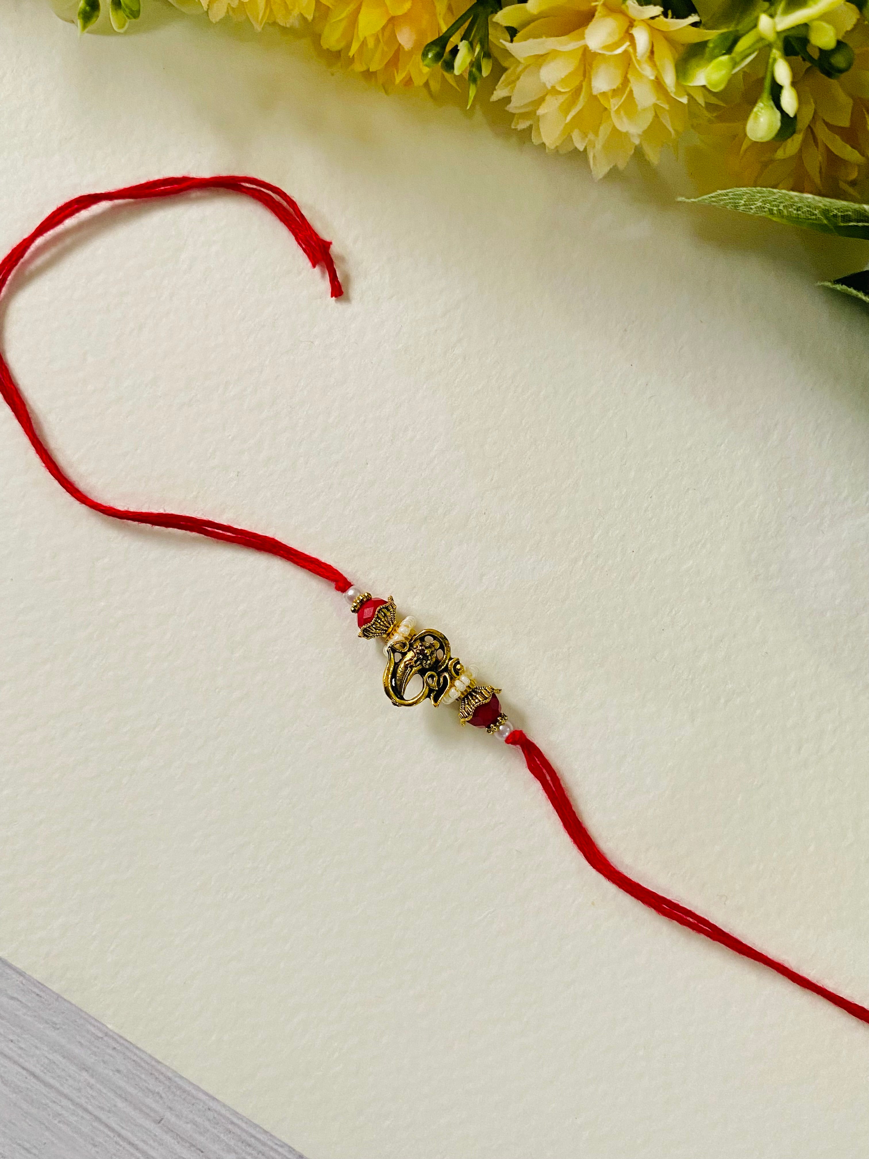 Ganpati Divine Beads Rakhi