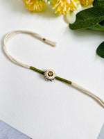 White Meena Kundan Bhai Rakhi
