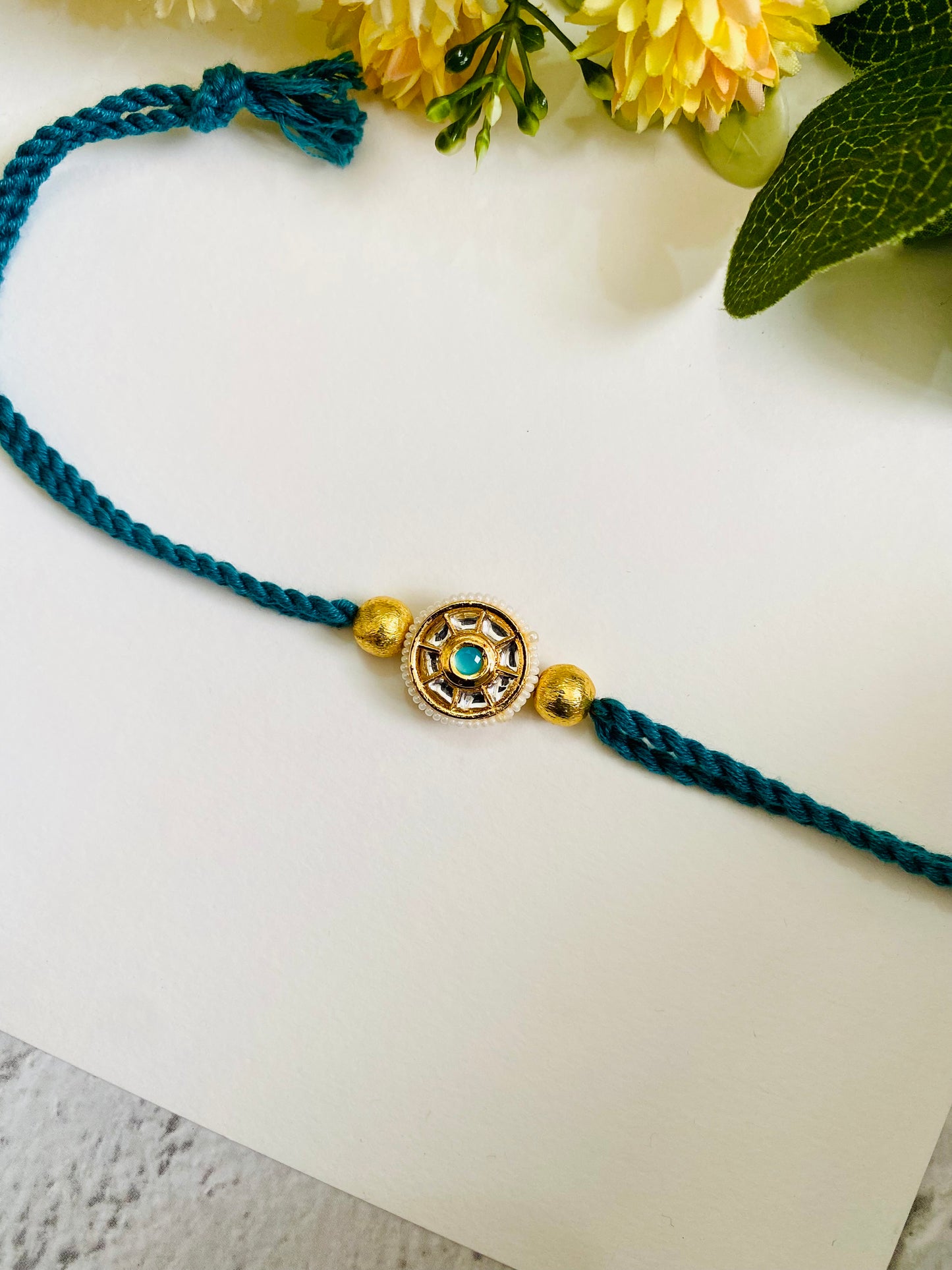 Big circle Meena Kundan Bhai Rakhi