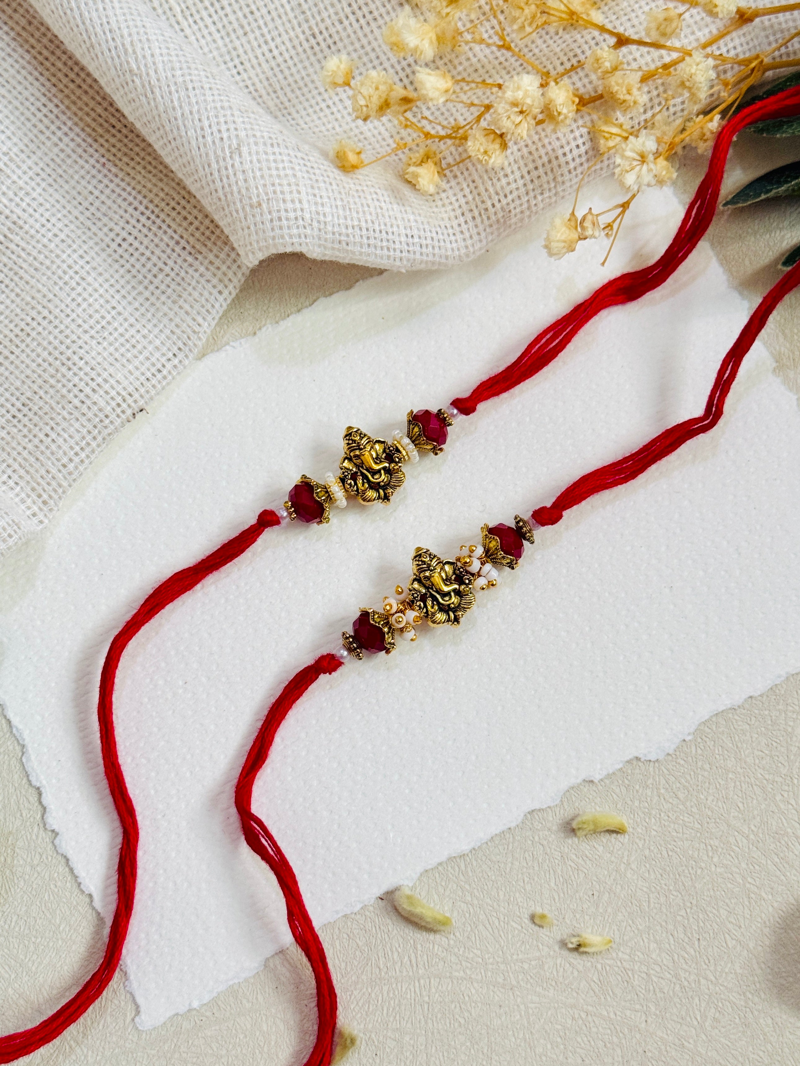 Divine Ganesha Bhai Bhabhi Rakhi Set