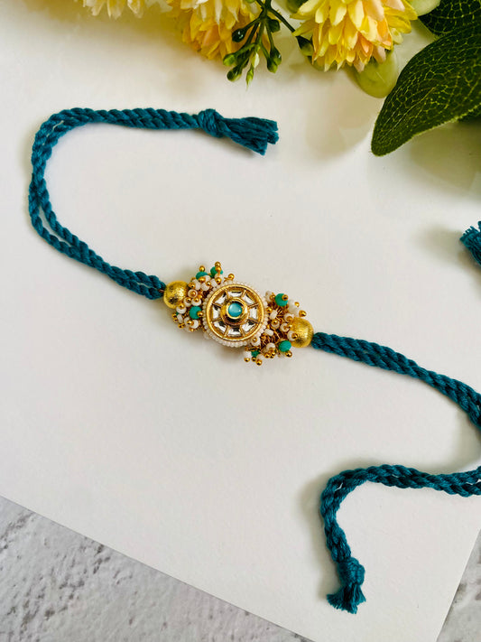 Big circle Meena Kundan Bhabhi Rakhi