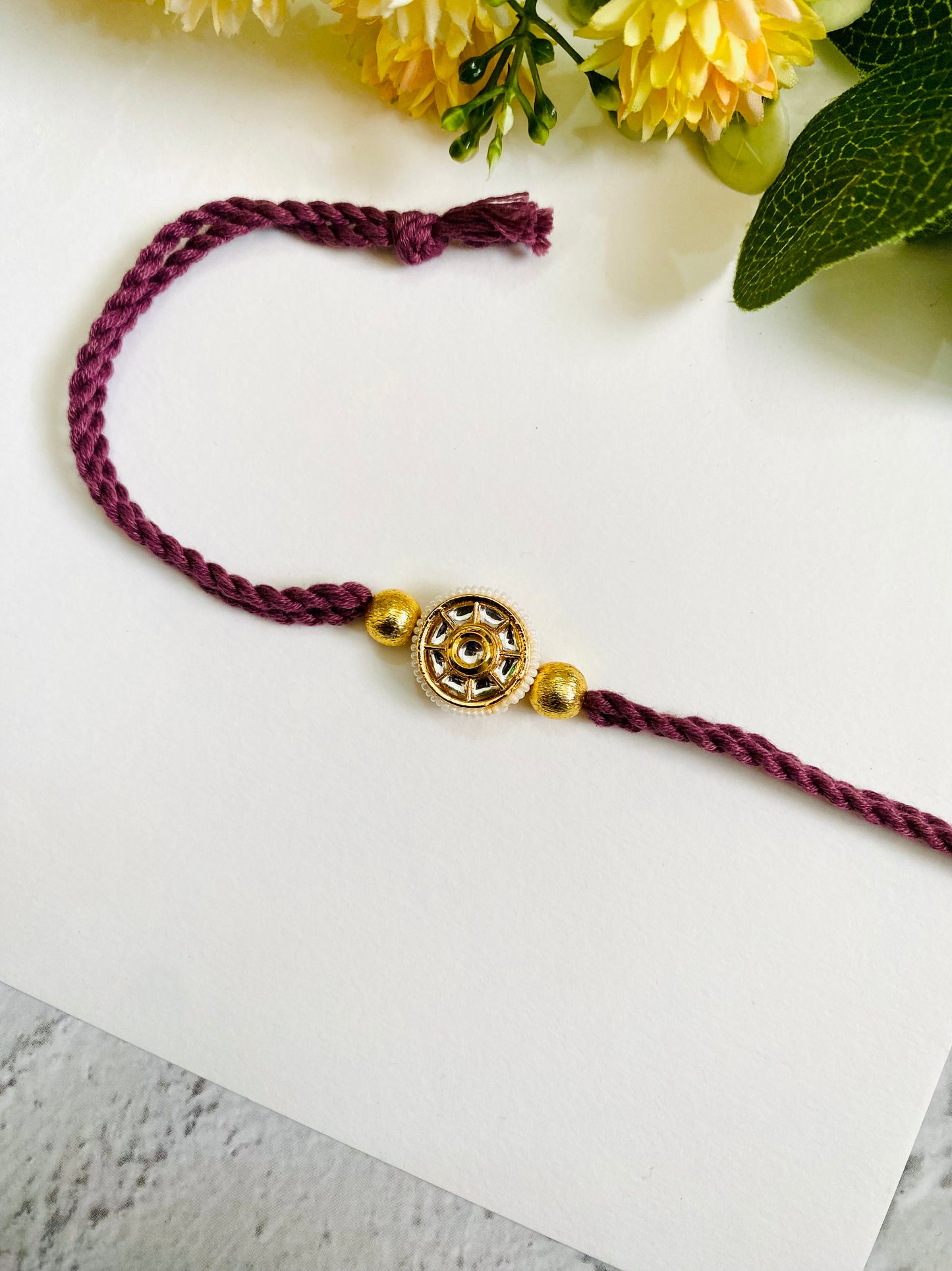 Big circle Meena Kundan Bhai Rakhi