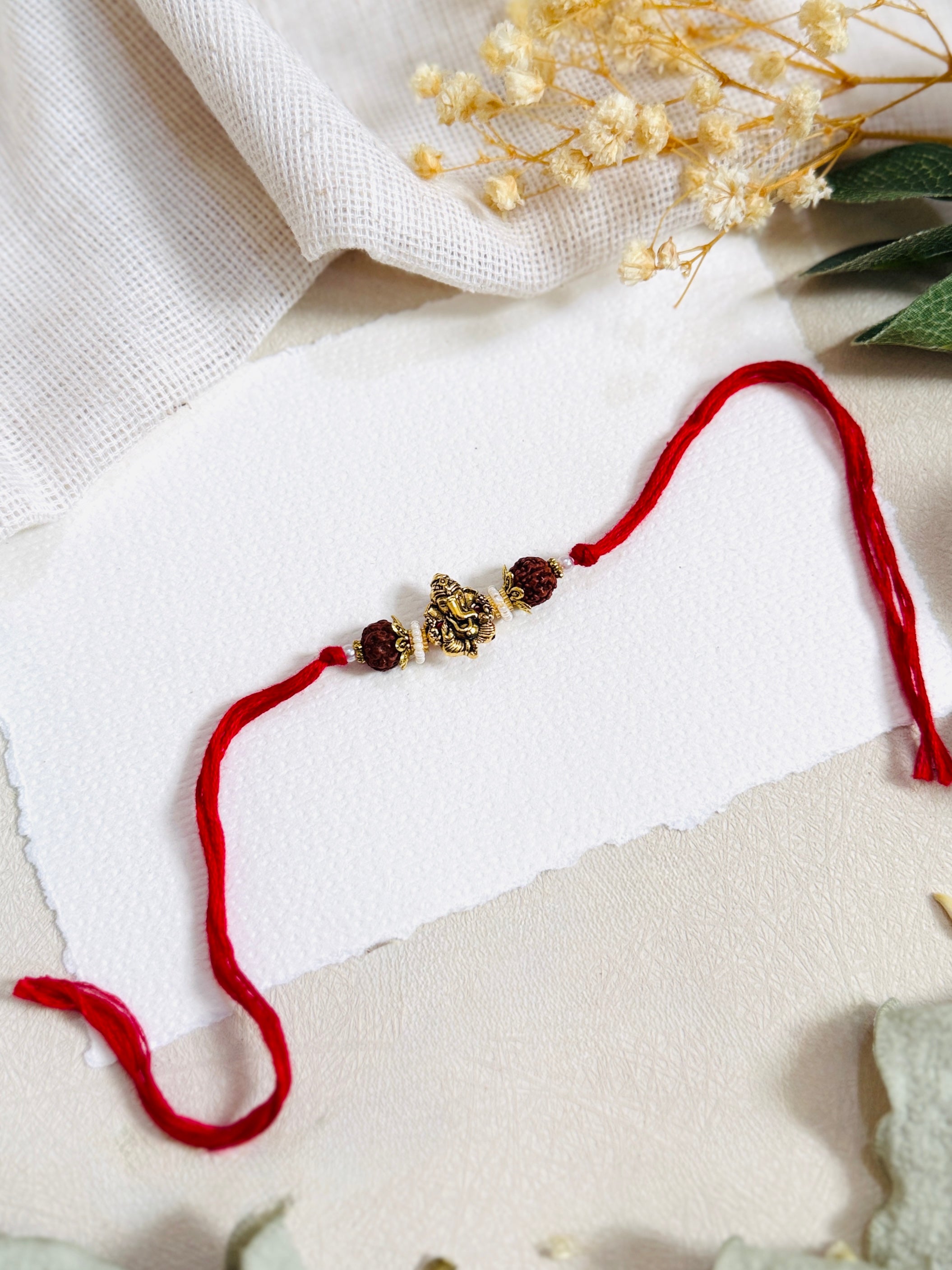 Divine Ganesha Rudraksha Bhai Rakhi
