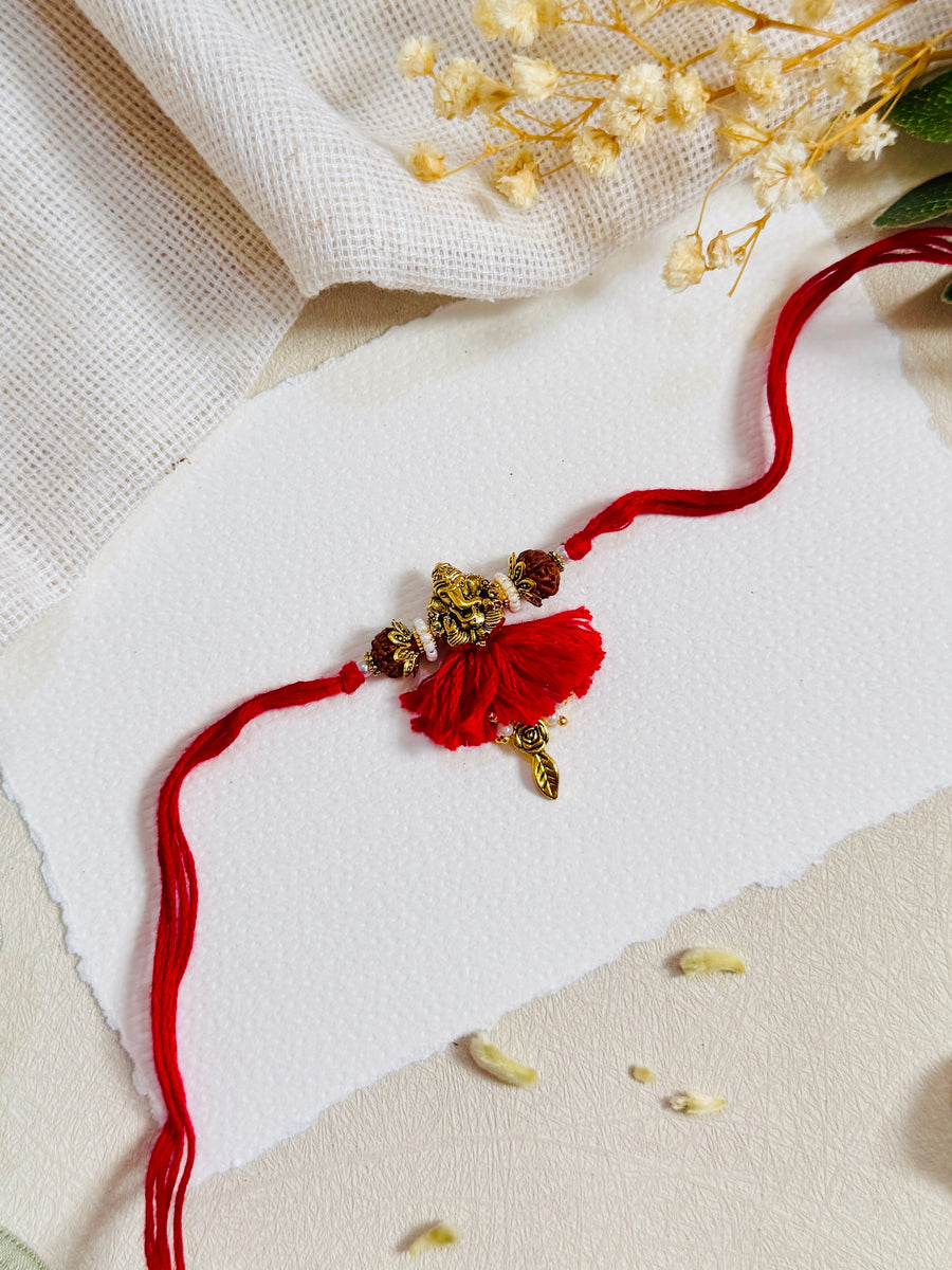 Divine Ganesha Rudraksha Bhabhi Rakhi