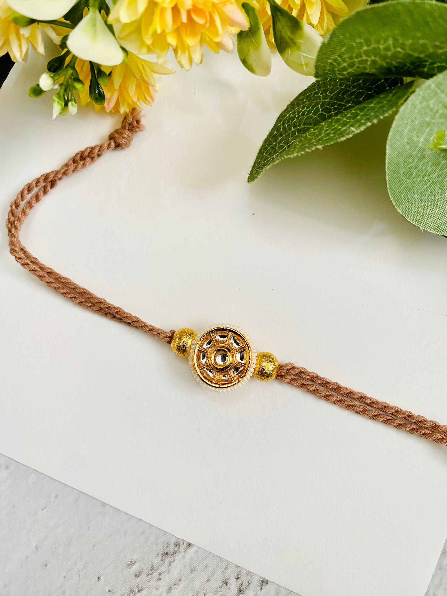 Big circle Meena Kundan Bhai Rakhi