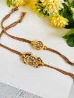 Big circle Meena Kundan Bhai Bhabhi Rakhi set