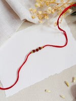 3 Rudraksha And Diamond Small Rakhi