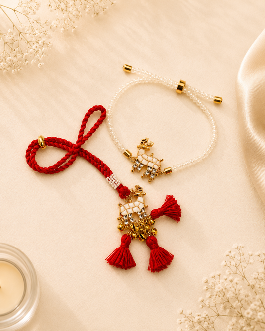 Dear Pachi Kundan Bhai Bhabhi Rakhi Set