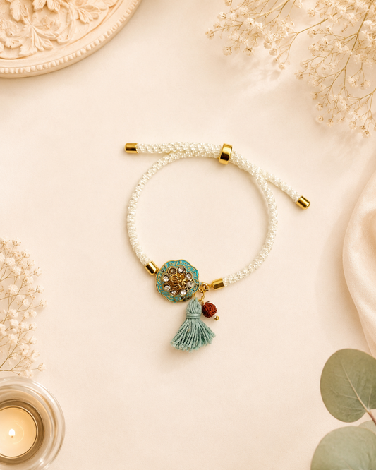 Om Meena Kundan Bracelet Bhabhi Rakhi