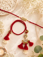 Royal Kundan Bhai Bhabhi Rakhi Set