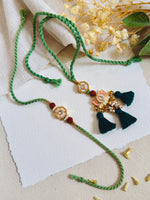 Ethnic Kundan Bhai Bhabhi Rakhi Set