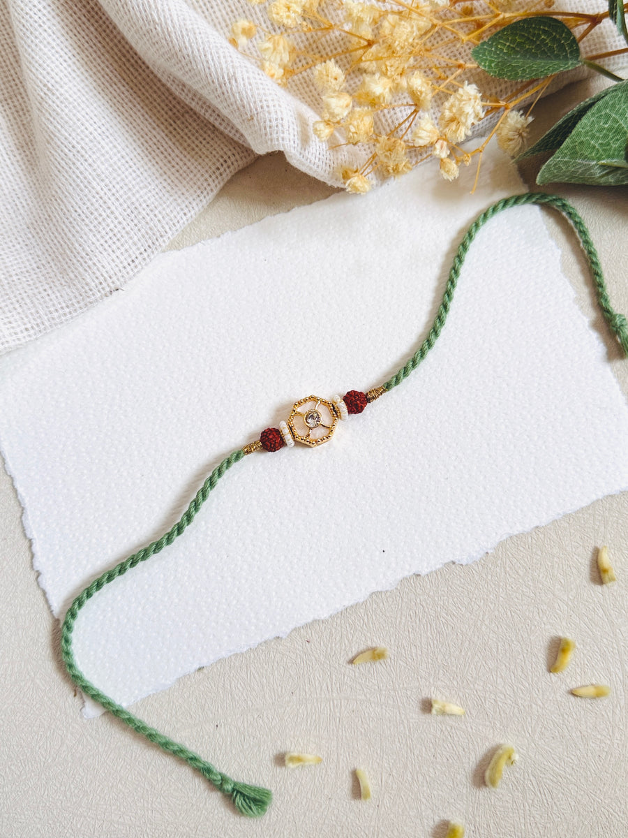 Ethnic Kundan Bhai Rakhi