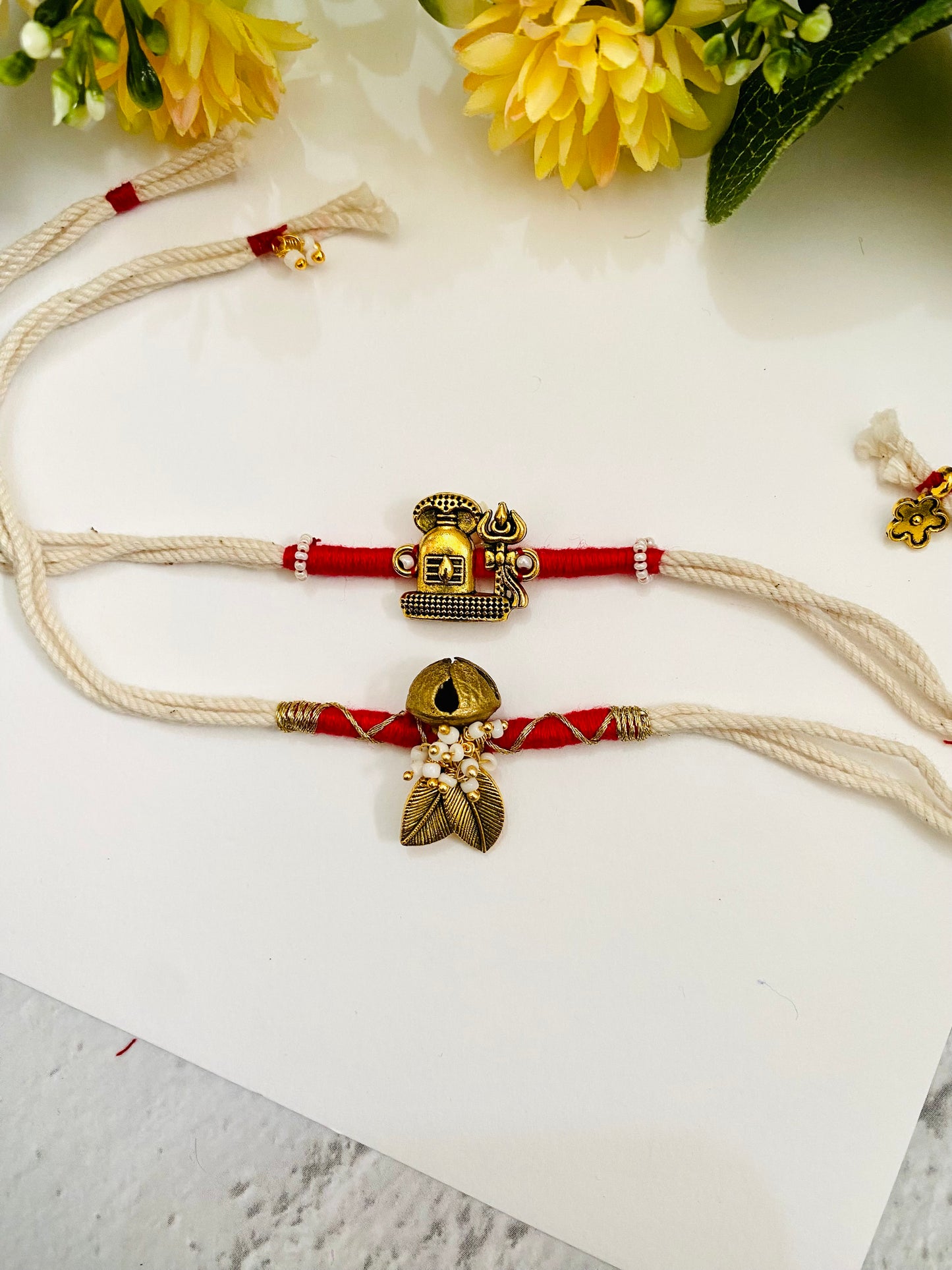 Shiva And Ghungharoo Handmade Bhai Bhabhi Rakhi Set