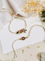 Red And Green Meena Bhai Bhabhi Rakhi Set