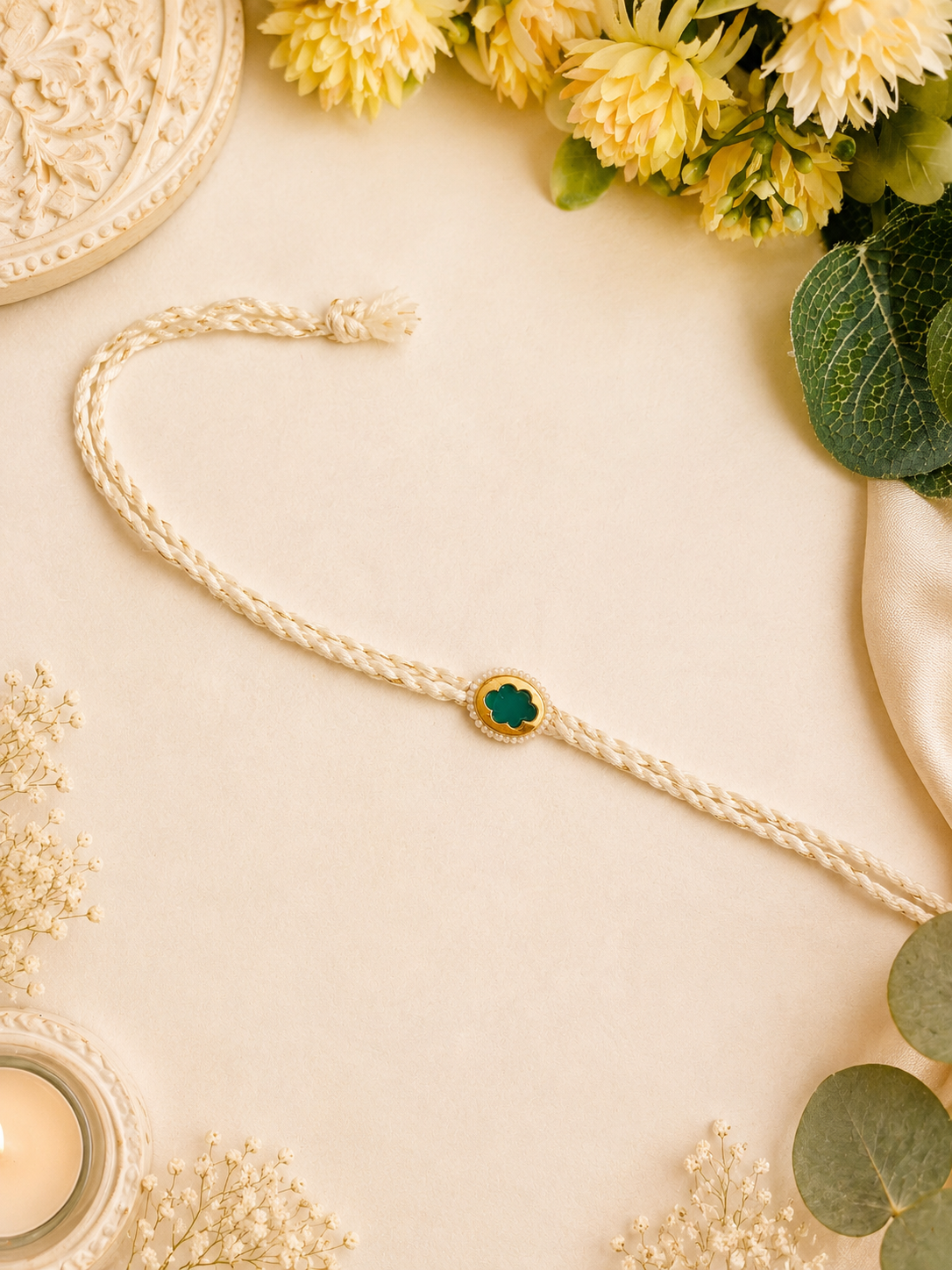 Oval Kundan Bhai Rakhi