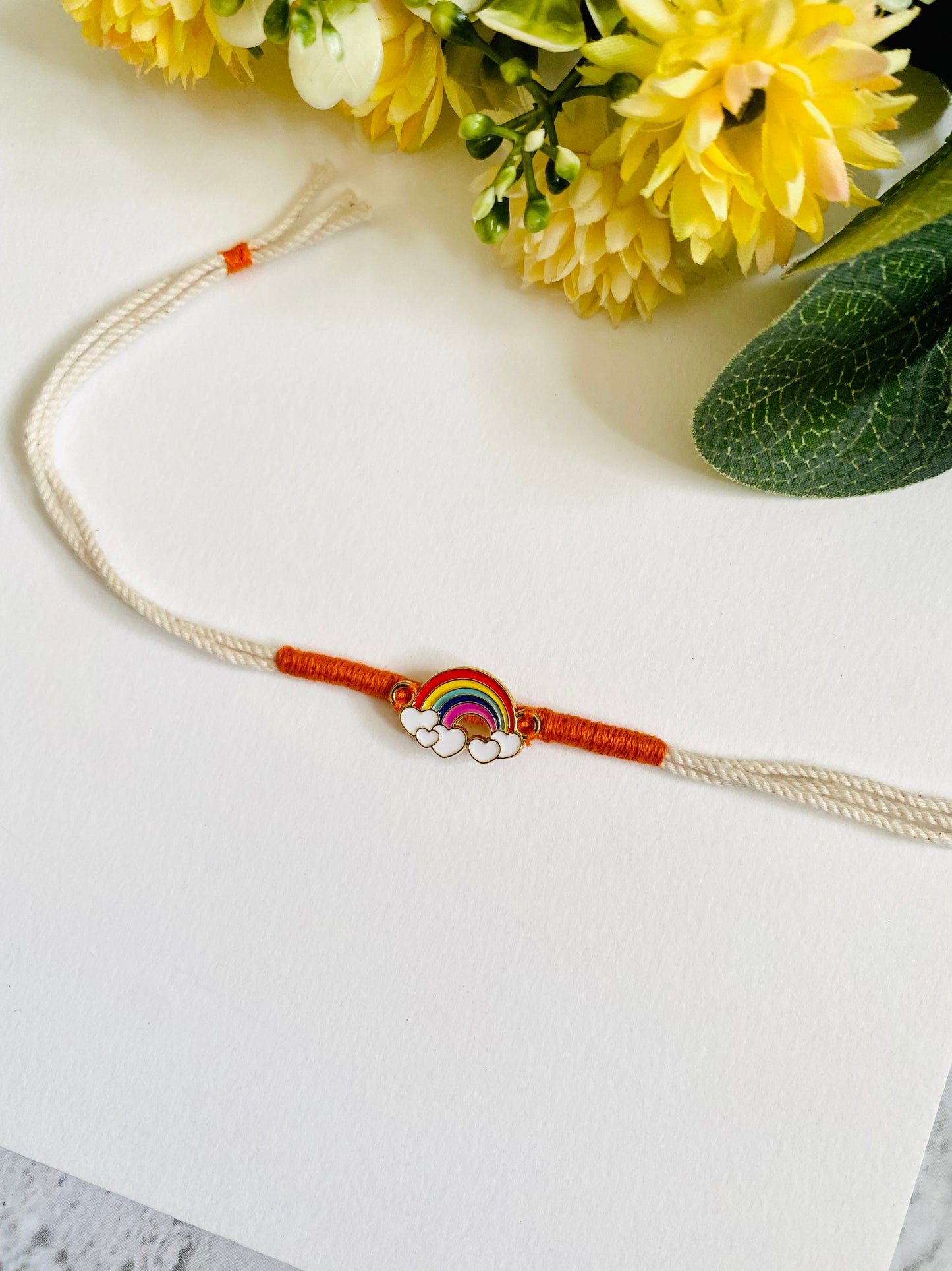 Rainbow white dori Kids Rakhi