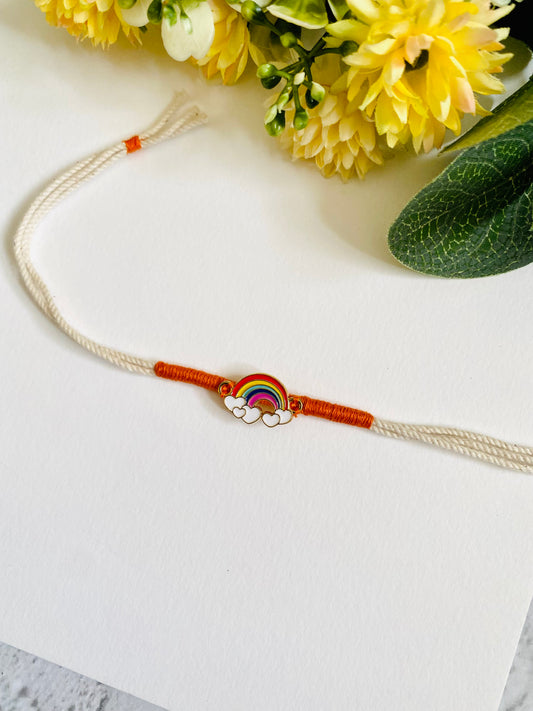 Rainbow white dori Kids Rakhi