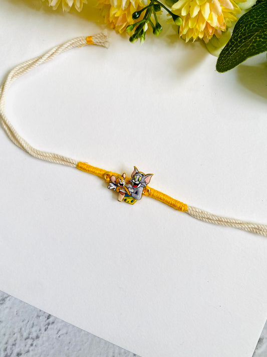 Tom & Jerry cheese white dori Kids Rakhi