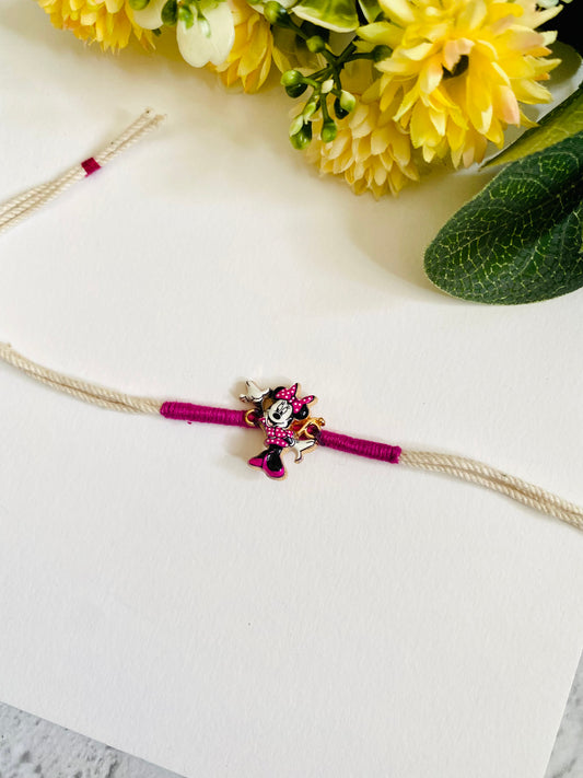 Minnie white dori Kids Rakhi