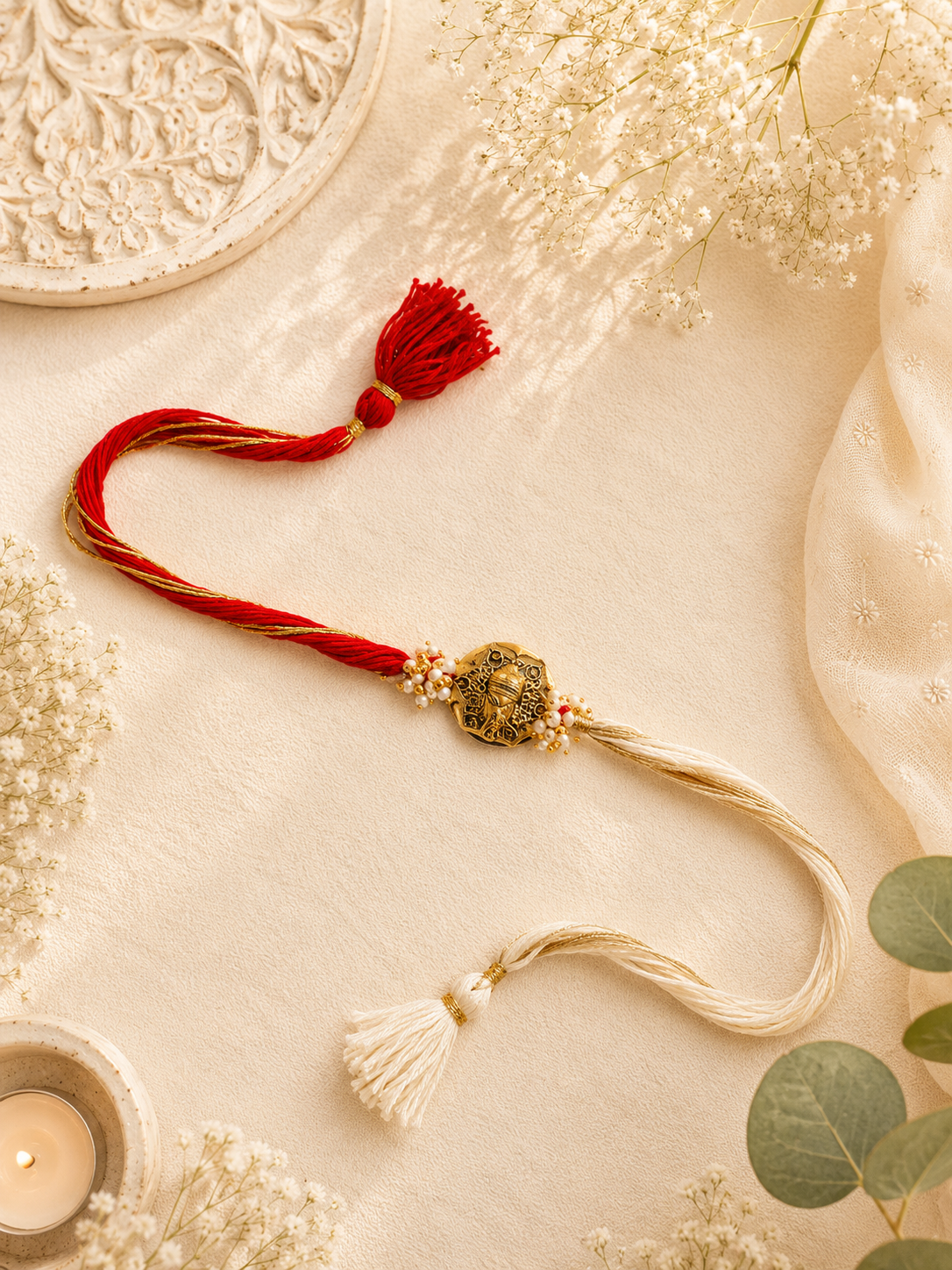 Golden Ganesha Grace Bhabhi Rakhi