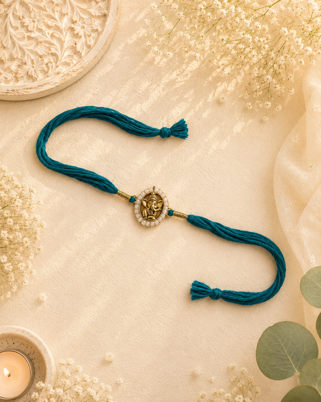 Ethnic Ganesha Bead Bhai Rakhi
