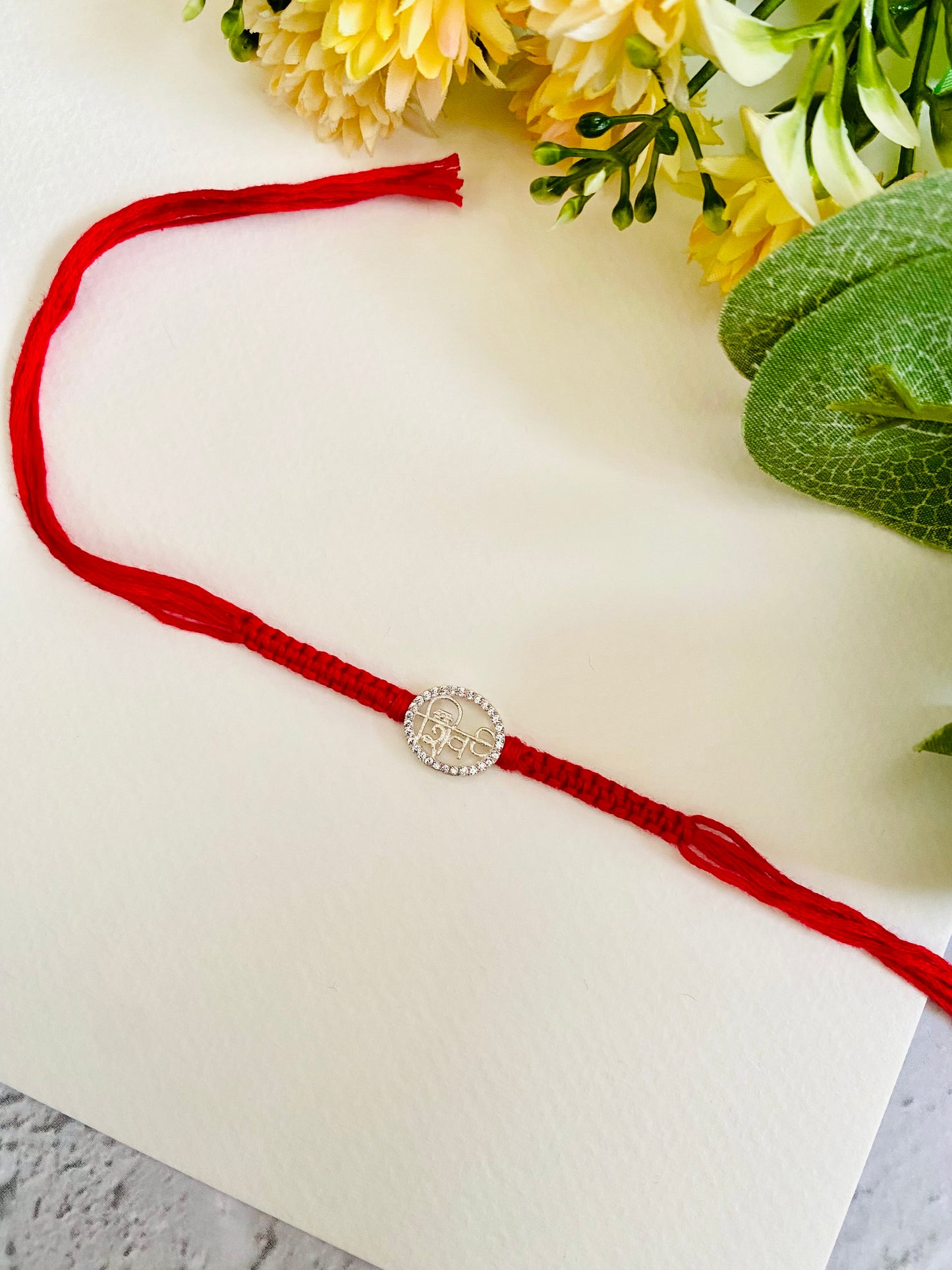 Shiva Diamond Silver Bhai Rakhi