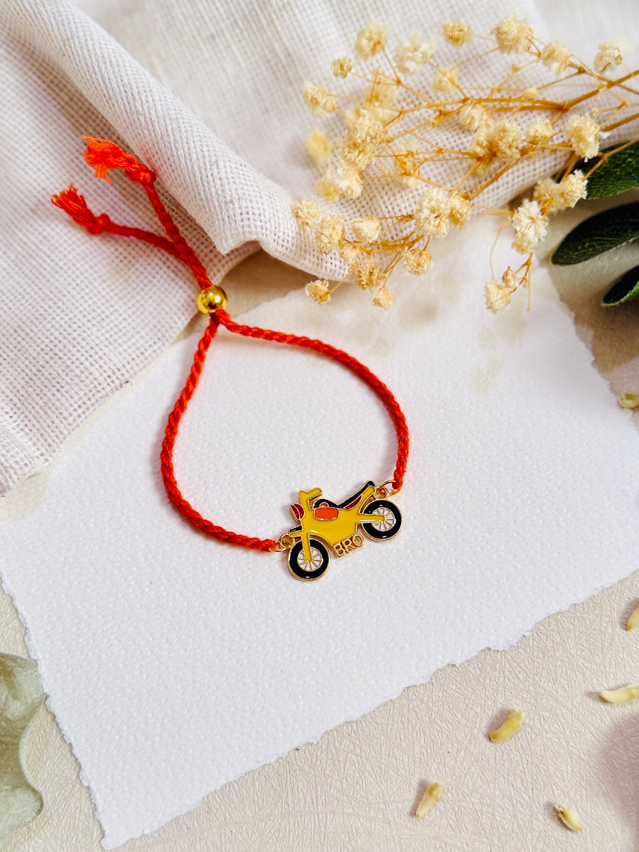 Bike Golden Charm Kids Rakhi