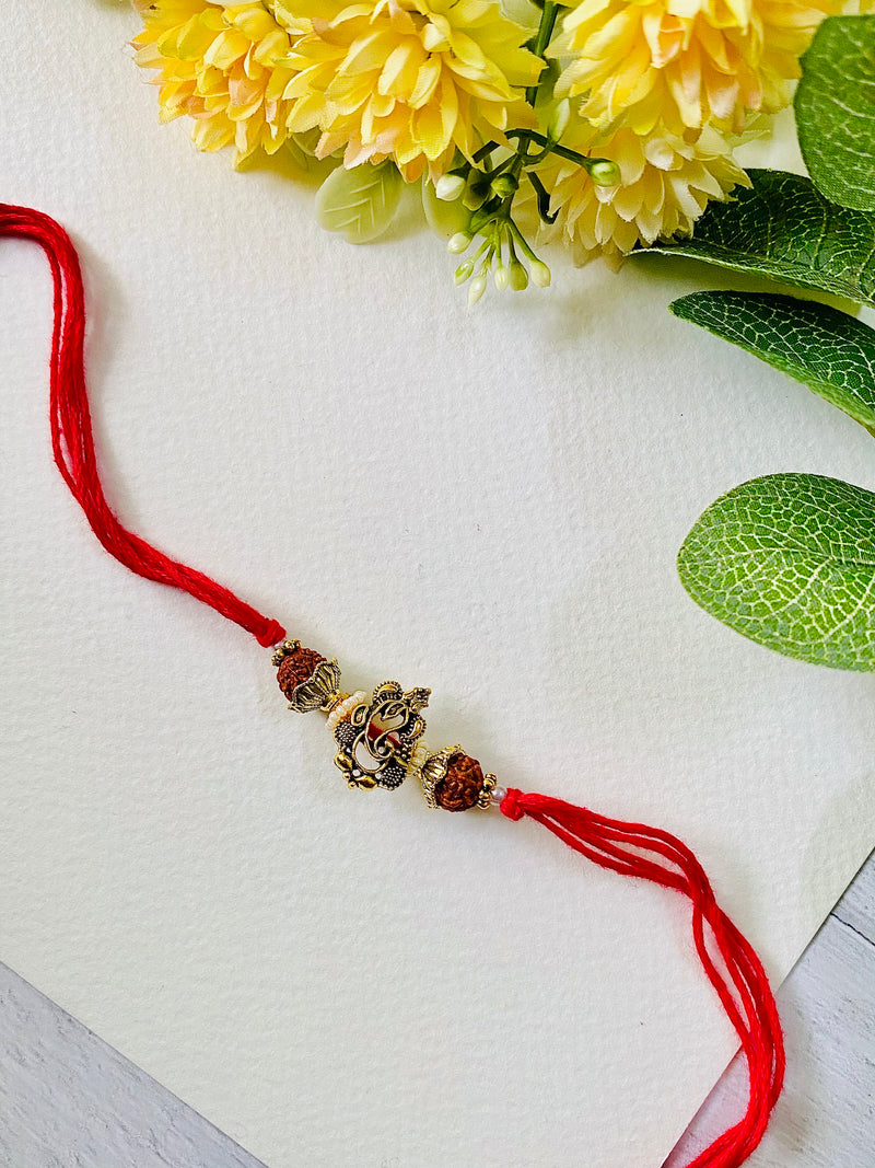 Ganesha Bead Simple Bhai Rakhi