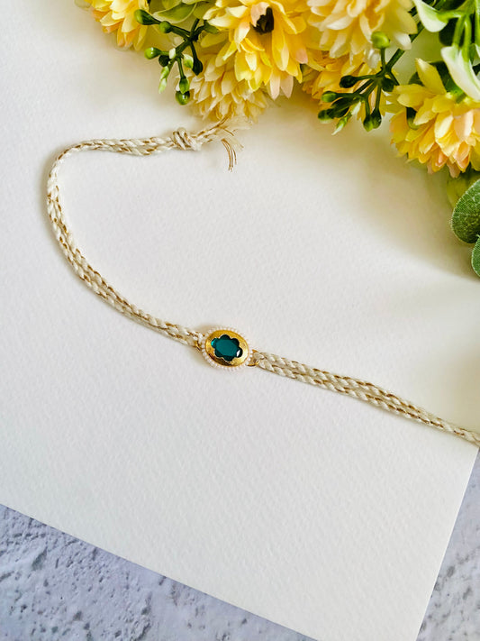 Oval Kundan Bhai Rakhi