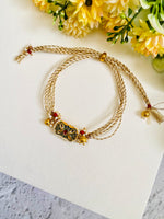 Elegant Kundan Meena Rakhi