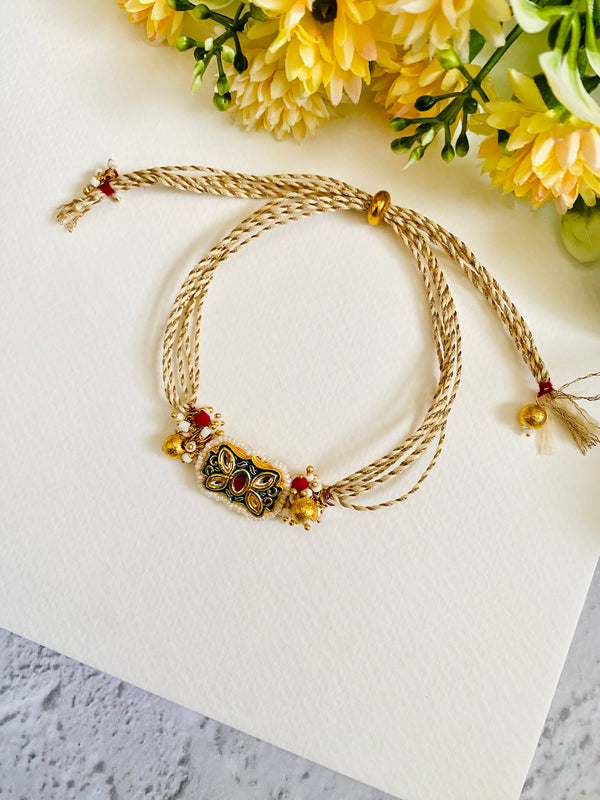 Rectangle Meena Kundan Bhabhi Rakhi