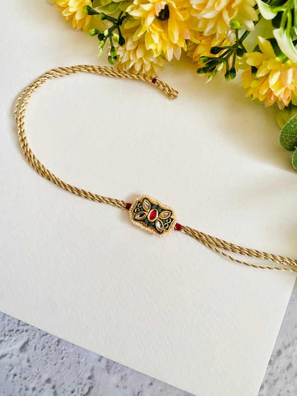 Rectangle Meena Kundan Bhai Rakhi