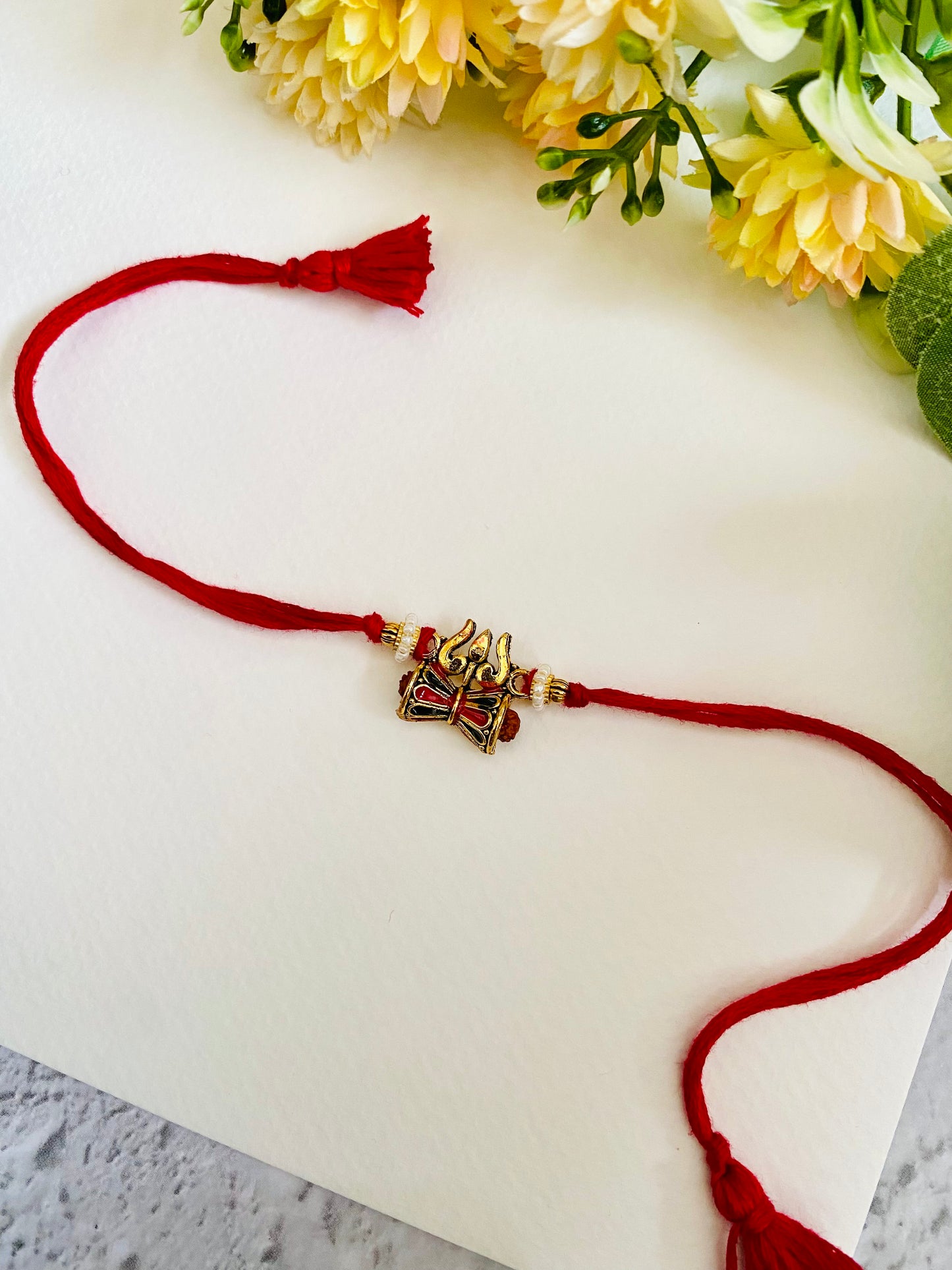 Trishul Divine Bead Tessel Bhai Rakhi