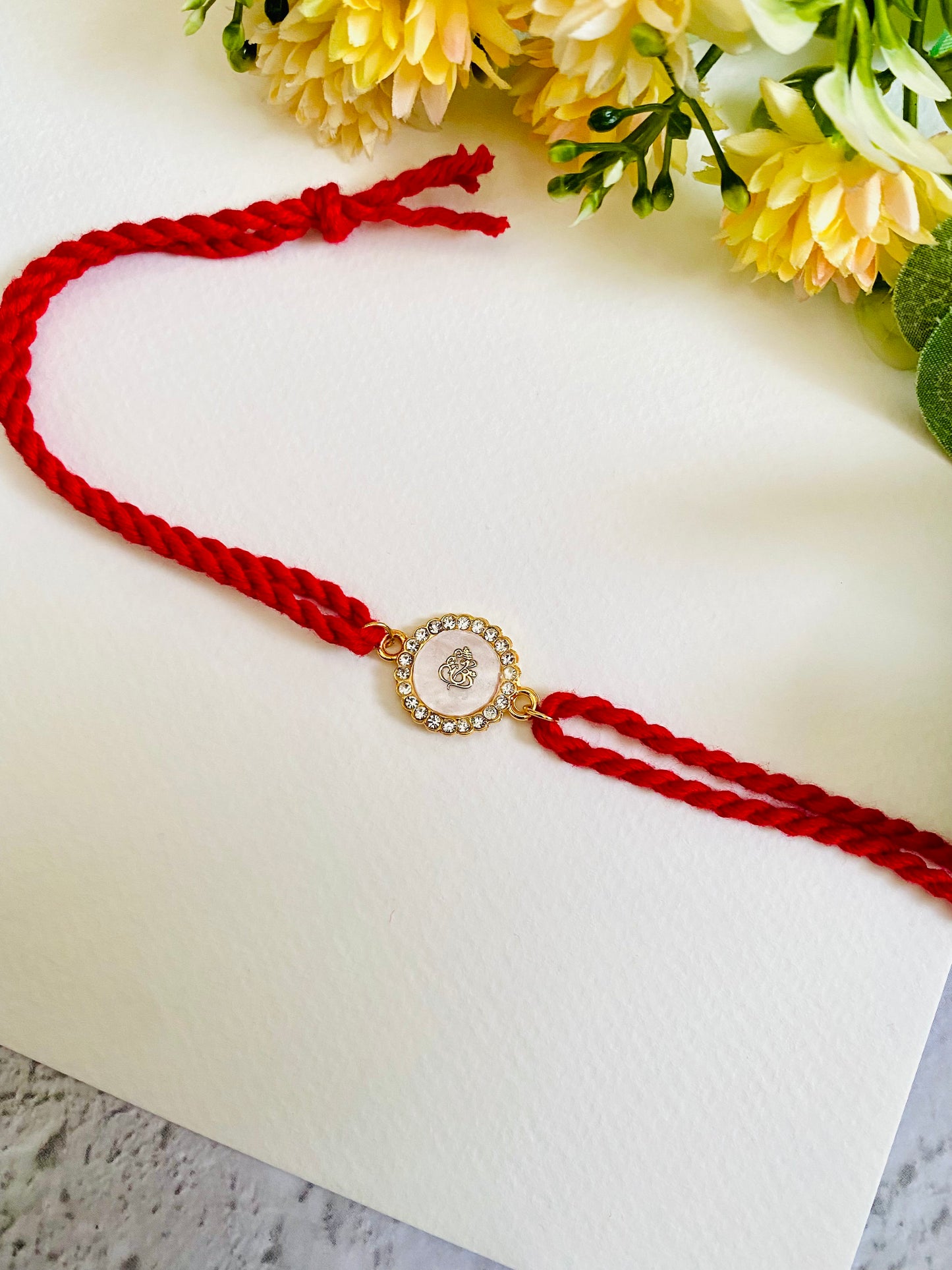 Ganesha White Bhai Rakhi