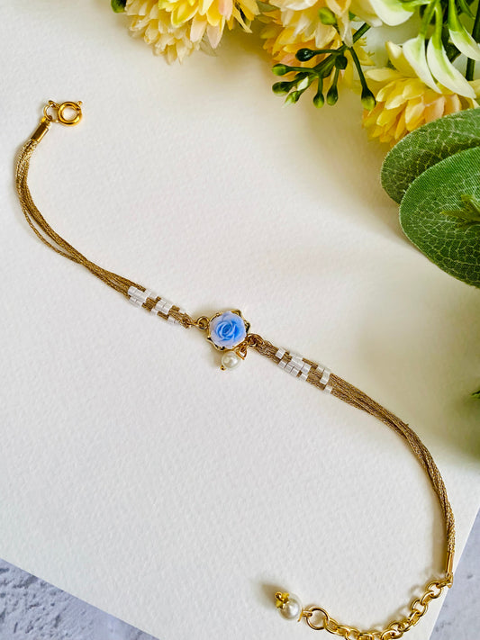 Rose Charm Bracelet Bhabhi Rakhi