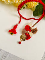 Designer Braid Evil Eye And Lumba Bhai Bhabhi Rakhi Set